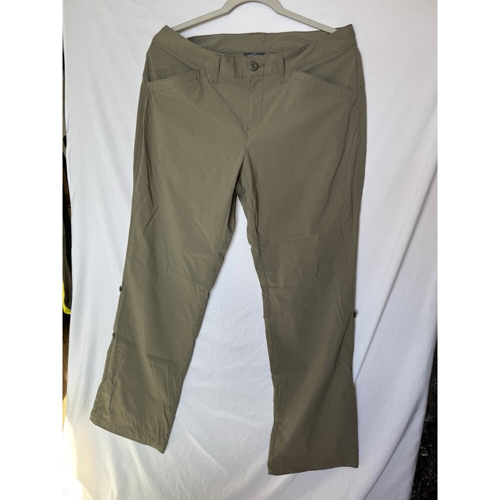 Eddie Bauer Pants Women's Sz 10 Green Nylon Spandex Stretch Outdoor Hiking Cargo